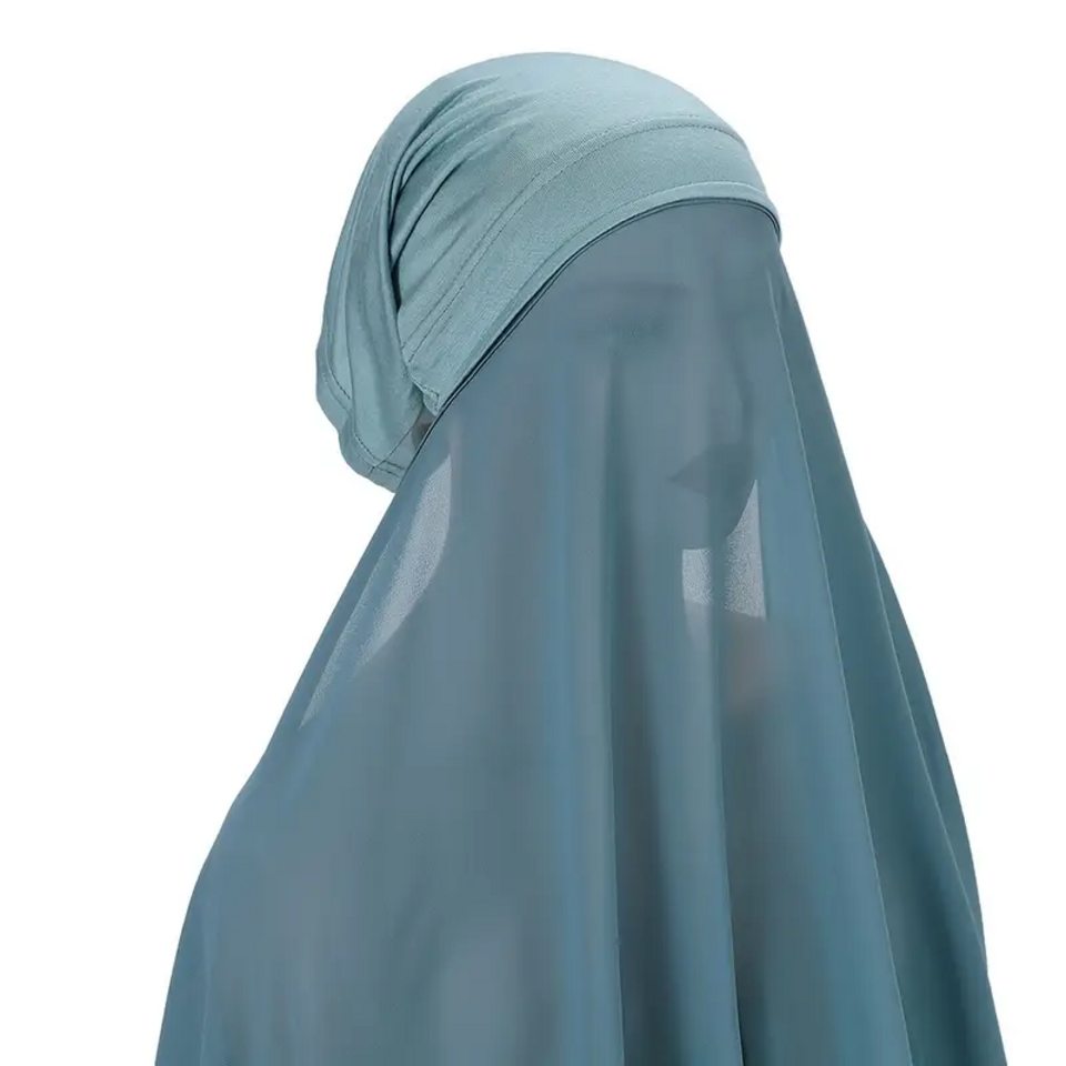 2 in 1 Chiffon Hijab mit integriertem Bone