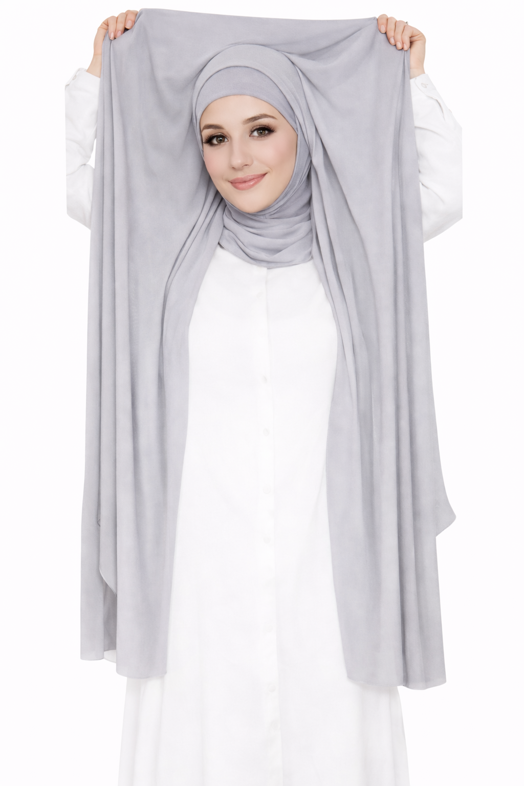 2 in 1 Chiffon Hijab mit integriertem Bone