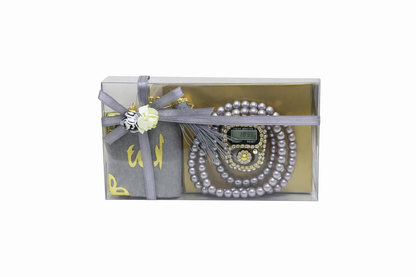 3tlg. 99 Perlenkette & Fingerzähler & Mini Koran