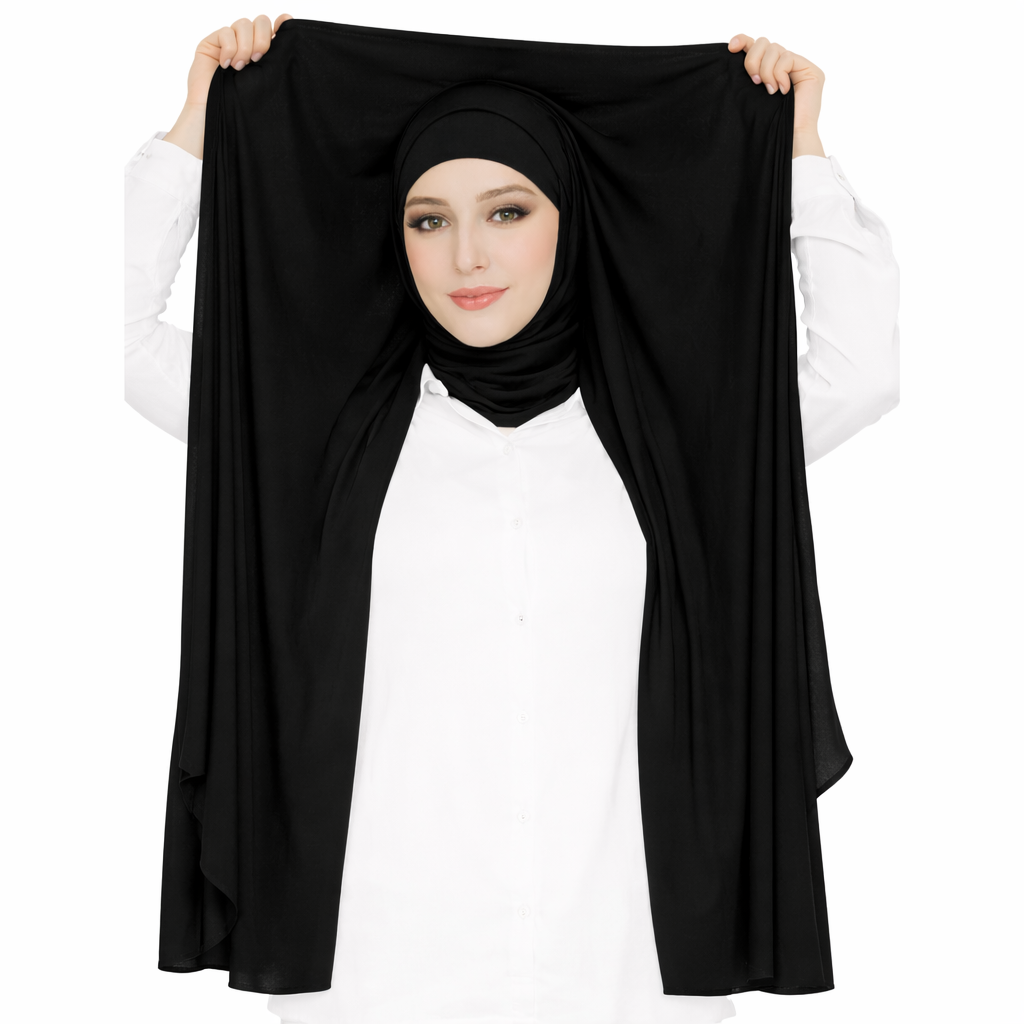 2 in 1 Chiffon Hijab mit integriertem Bone