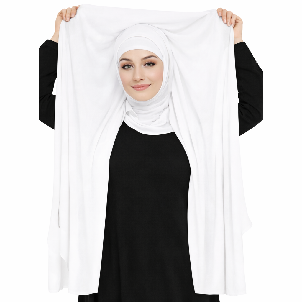 2 in 1 Chiffon Hijab mit integriertem Bone