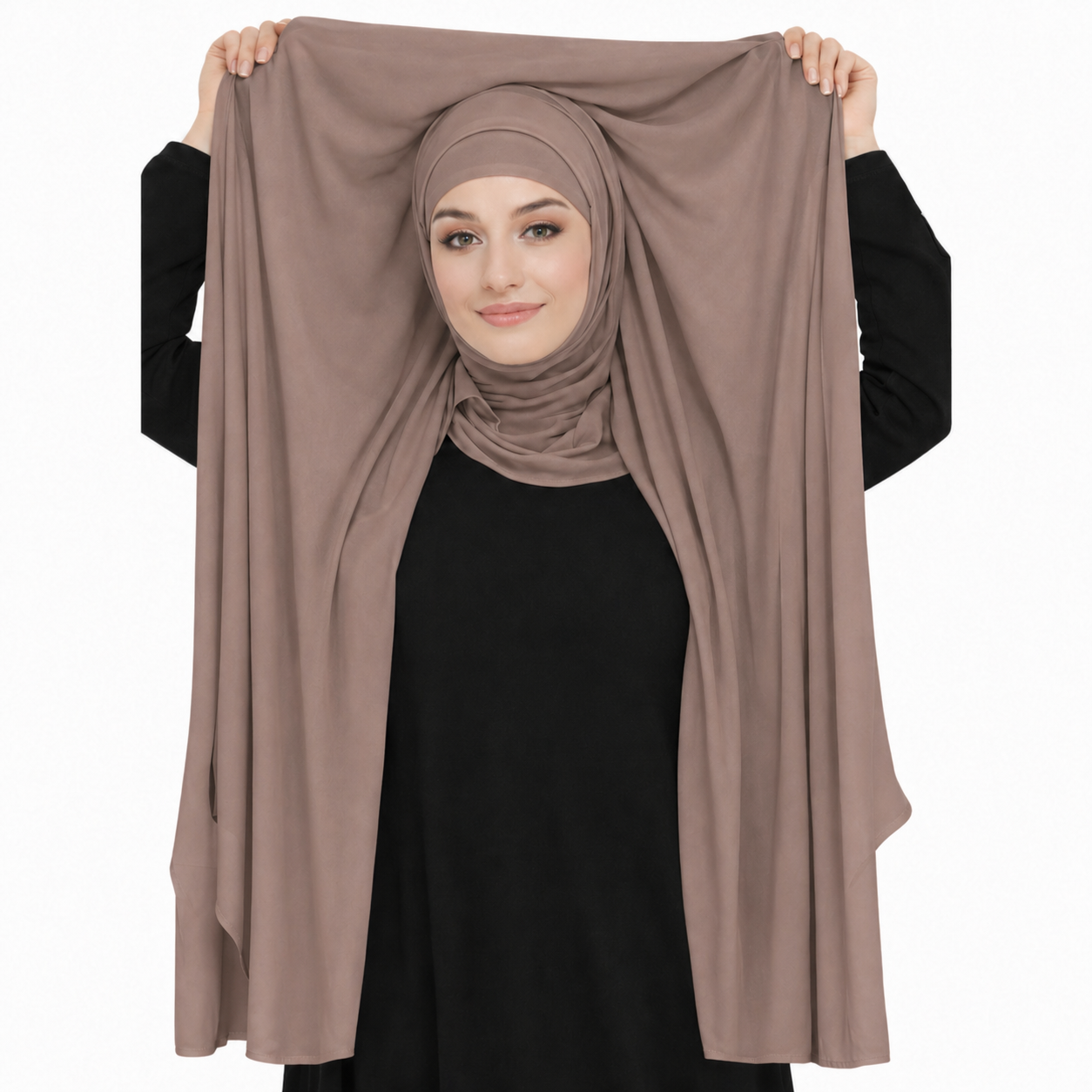 2 in 1 Chiffon Hijab mit integriertem Bone