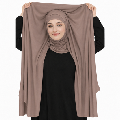 2 in 1 Chiffon Hijab mit integriertem Bone