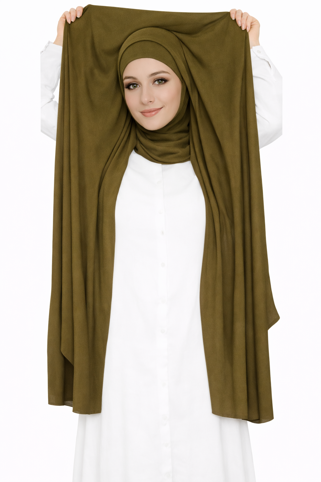 2 in 1 Chiffon Hijab mit integriertem Bone