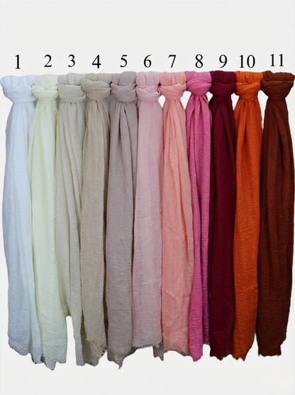 Kreppschal mit Fransen