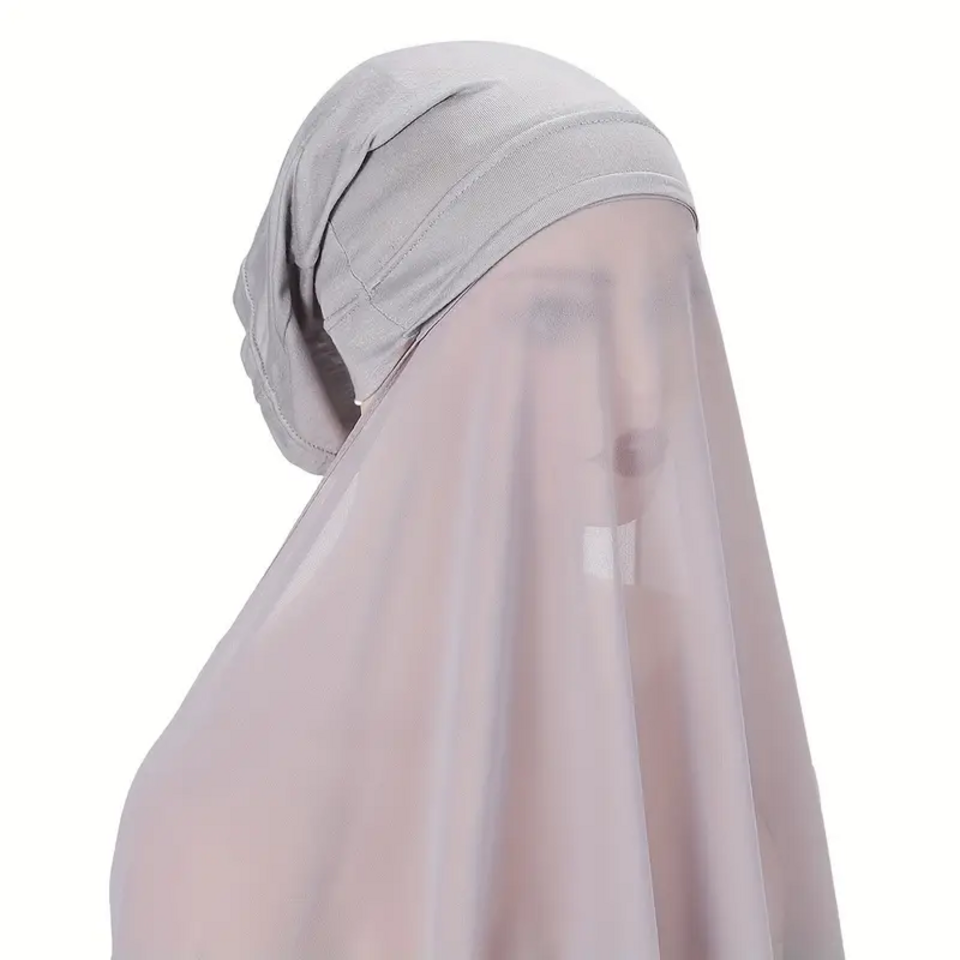 2 in 1 Chiffon Hijab mit integriertem Bone