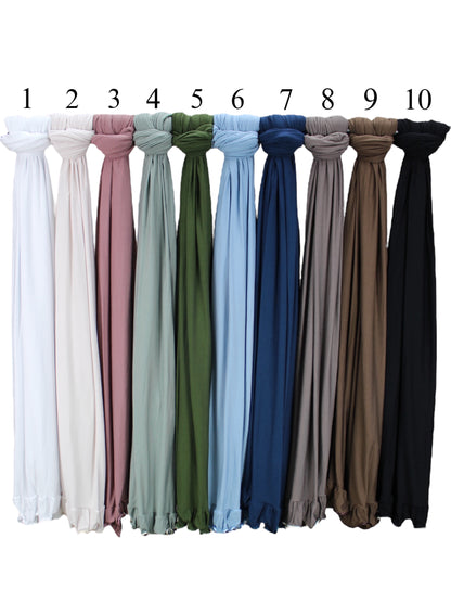 Premium Jersey Hijab mit Wellen