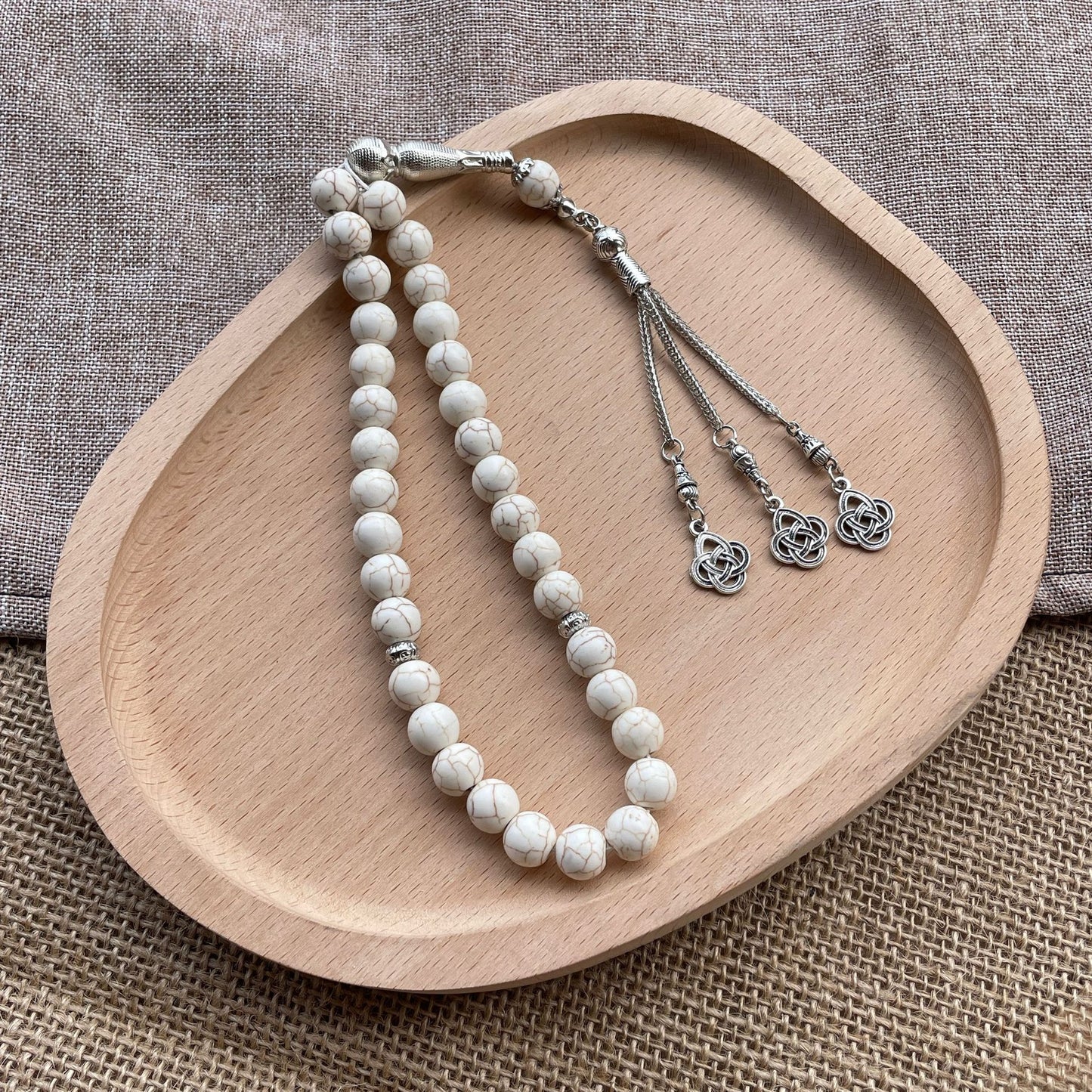 33 Marmor Perlen Tasbih