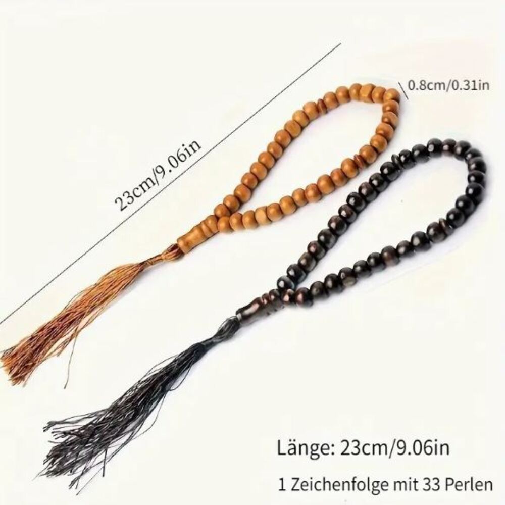 33 Holzperlen Gebetskette Tesbih