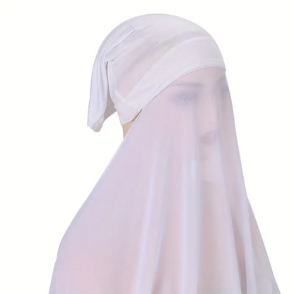 2 in 1 Chiffon Hijab mit integriertem Bone