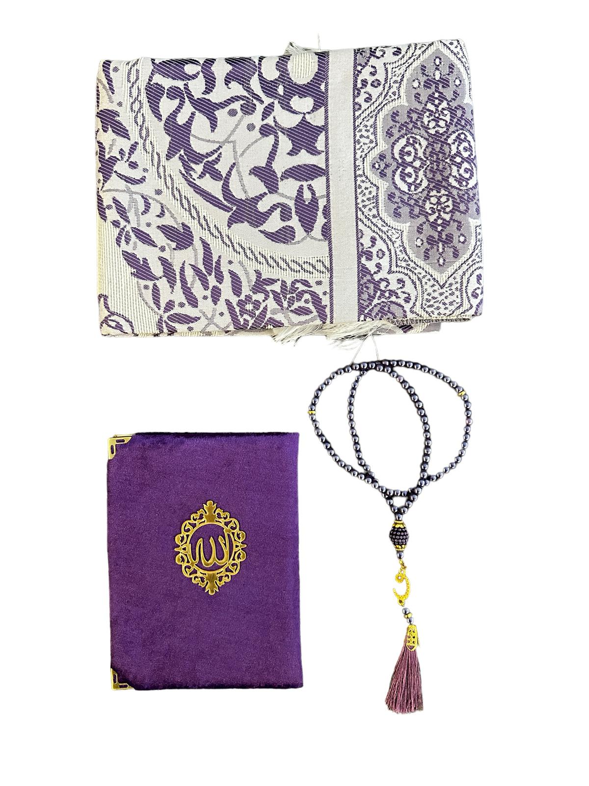 Geschenkset 3 tlg. Gebetsteppich + 99er Gebetskette+ Koran Juz