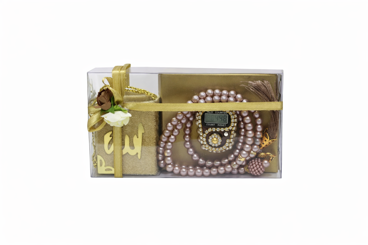 3tlg. 99 Perlenkette & Fingerzähler & Mini Koran