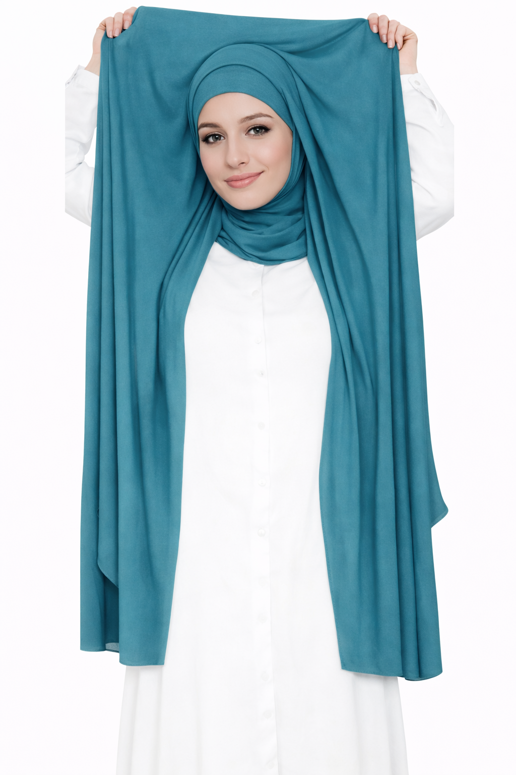 2 in 1 Chiffon Hijab mit integriertem Bone