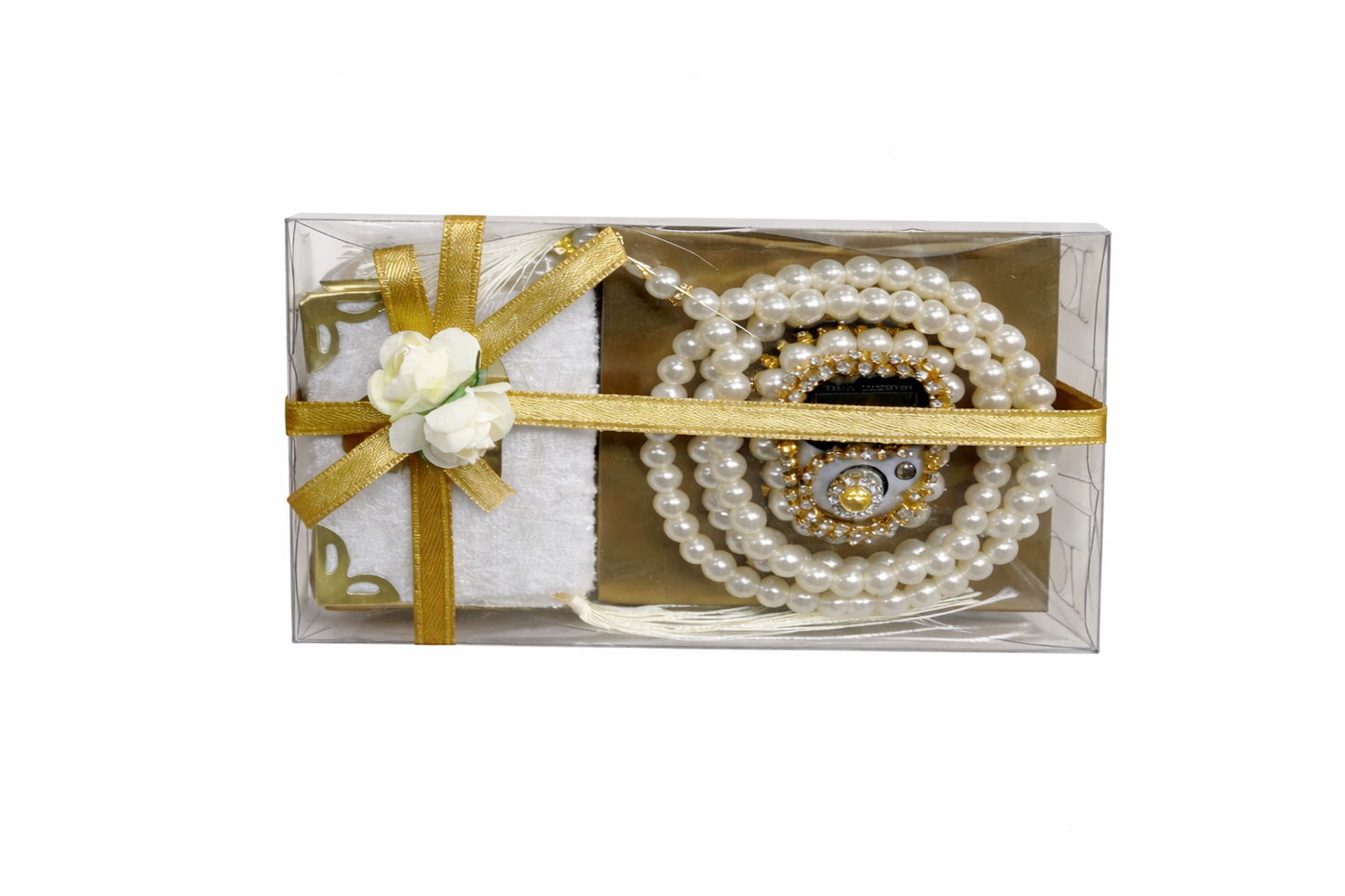 3tlg. 99 Perlenkette & Fingerzähler & Mini Koran