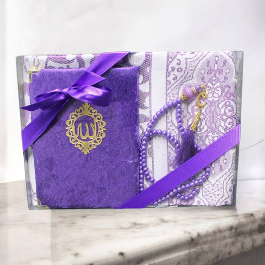 Geschenkset 3 tlg. Gebetsteppich + 99er Gebetskette+ Koran Juz