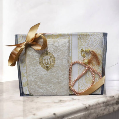 Geschenkset 3 tlg. Gebetsteppich + 99er Gebetskette+ Koran Juz