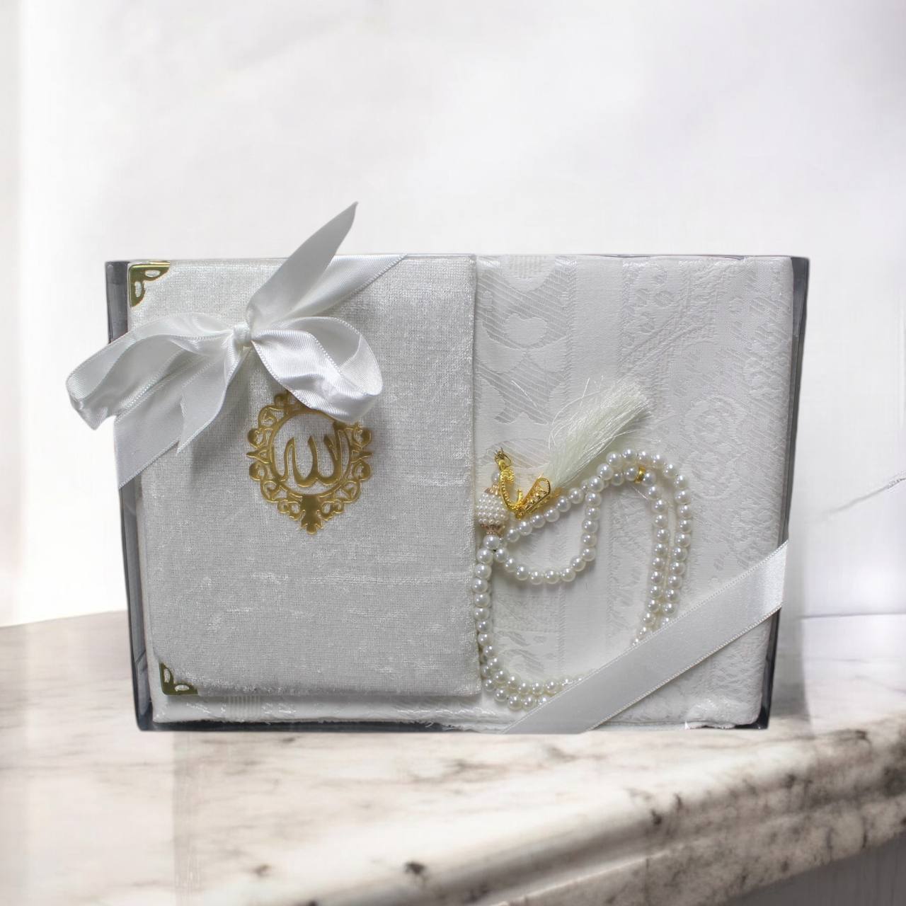 Geschenkset 3 tlg. Gebetsteppich + 99er Gebetskette+ Koran Juz