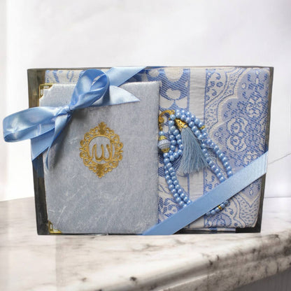 Geschenkset 3 tlg. Gebetsteppich + 99er Gebetskette+ Koran Juz