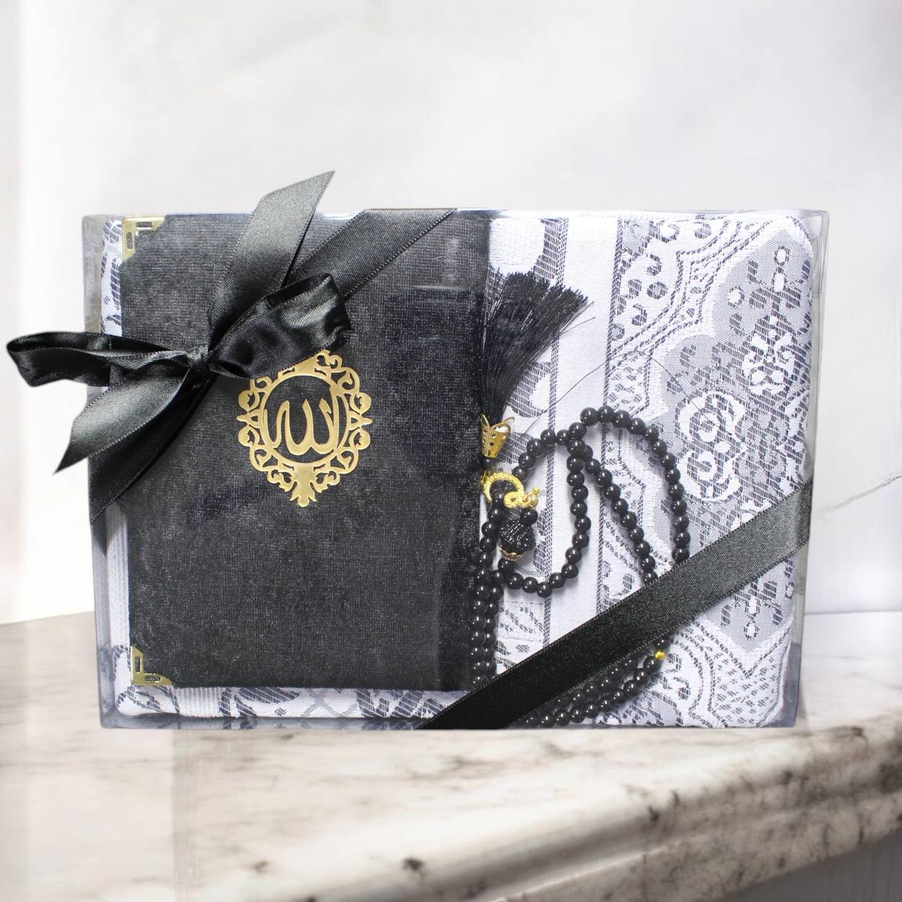 Geschenkset 3 tlg. Gebetsteppich + 99er Gebetskette+ Koran Juz