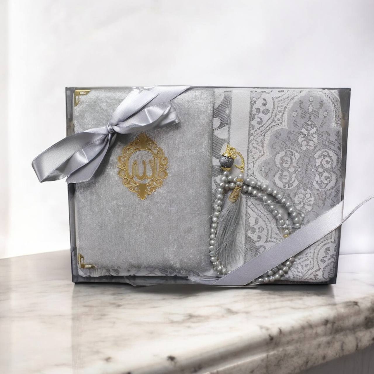 Geschenkset 3 tlg. Gebetsteppich + 99er Gebetskette+ Koran Juz
